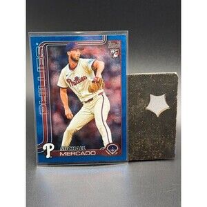 2025 Topps Series 2 Michael Mercado RC Royal Blue Parallel #582 Phillies